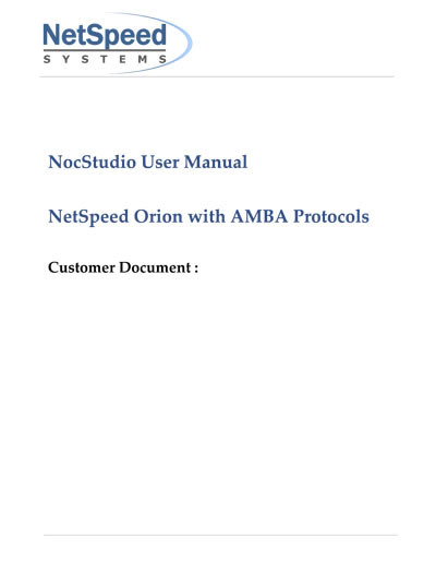 NetSpeed NocStudio User Manual